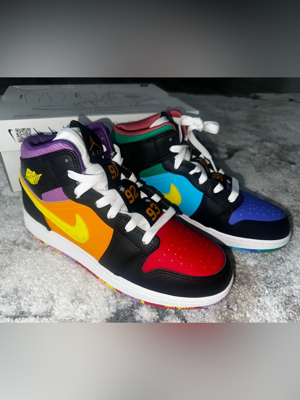 Jordan Kids Multicolor High-Top Sneakers with Bright Panels